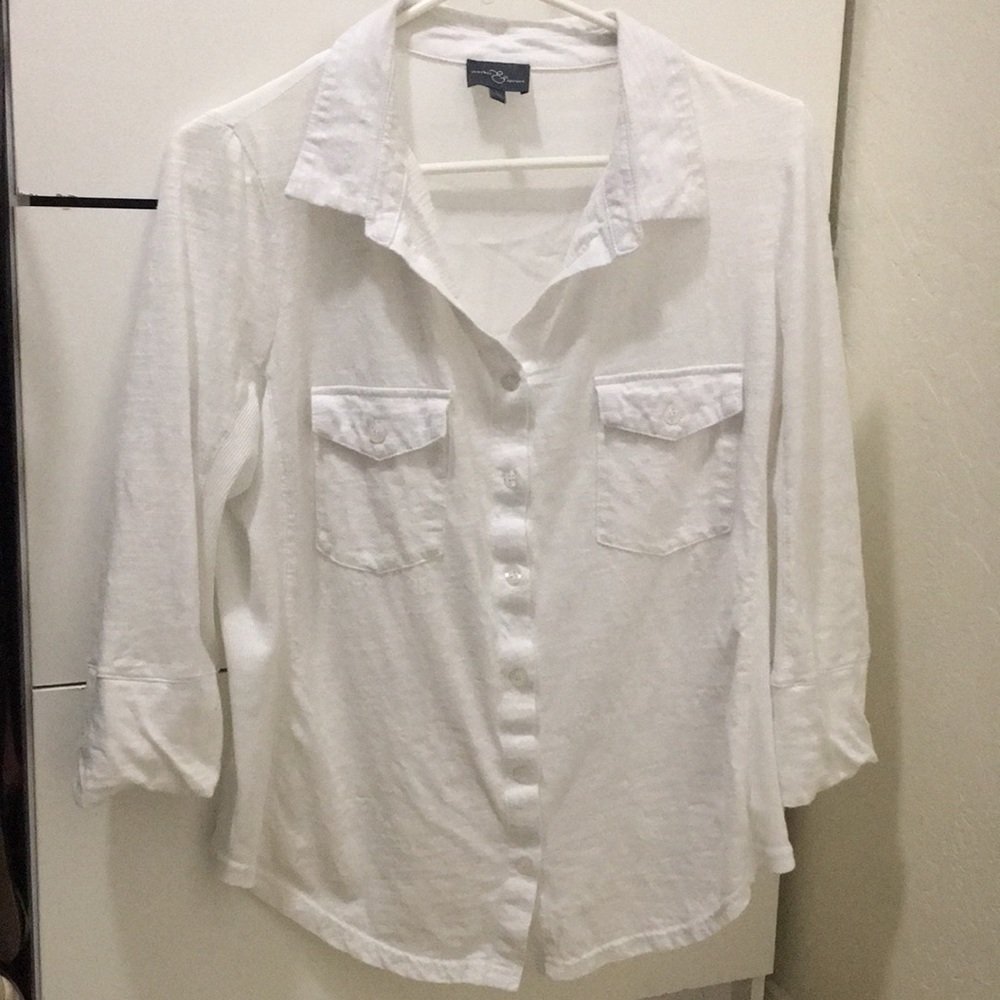 Stitch fix white Jamie button down cotton shirt
